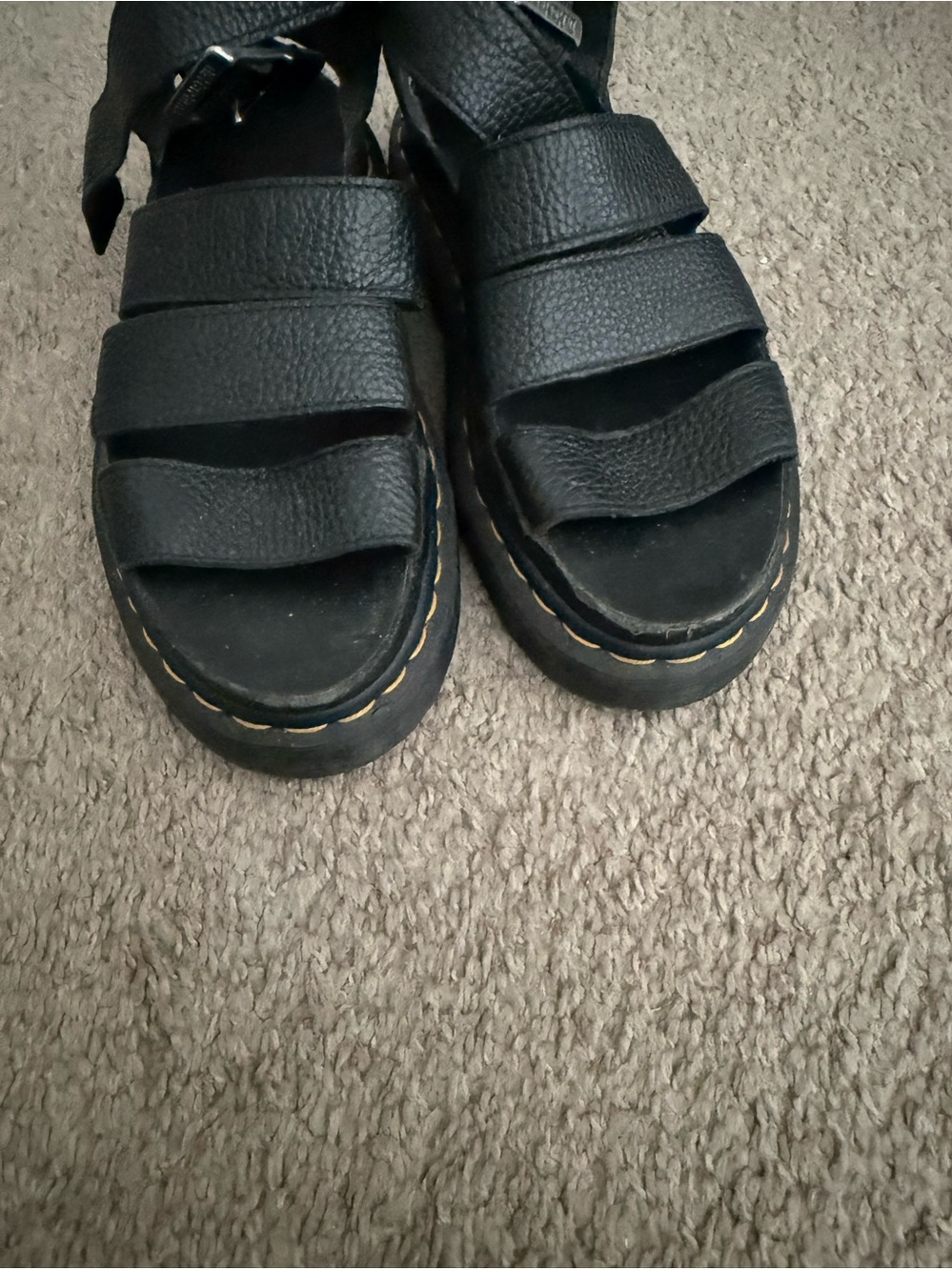 Doc Martens Black Leather Clarissa Sandals